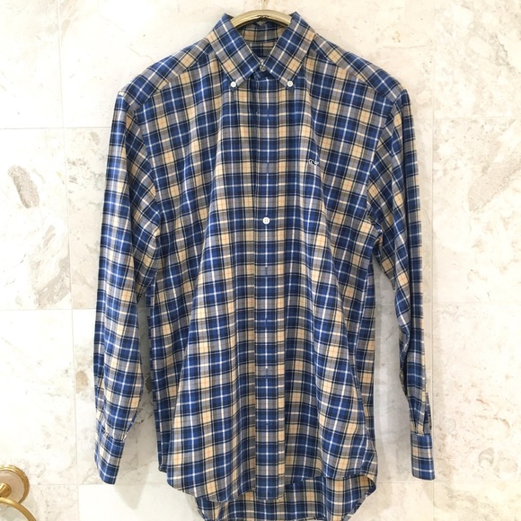 Vineyard Vines Other - VINEYARD VINES {S} Plaid Whale Shirt Blue Tan